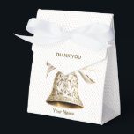 Golden Christmas Bell Shiny Stars Green Leaves Favour Box<br><div class="desc">Golden Christmas Bell Shiny Stars Green Leaves Favour Boxes. Unique,  beautiful,  stylish design. Easy to be personalised. Font style,  size and colours can be changed. Matching items available.</div>