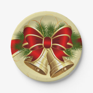 Golden Christmas Bells Tableware Paper Plate