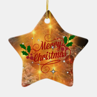   Golden Christmas Ceramic Ornament