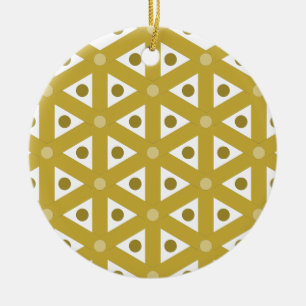 Golden Christmas Ceramic Ornament
