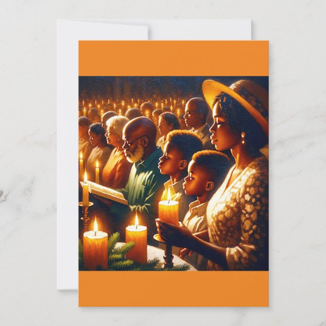 Golden Christmas Choir Celebration Holiday Card (Front)