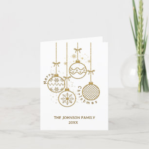 Golden Christmas Decoration Balls Non-Photo Holiday Card