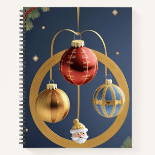 Golden Christmas Decorations Notebook