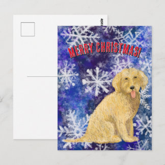 Golden Christmas Doodle Postcard