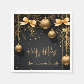 Golden Christmas Elegance - Customisable Napkins