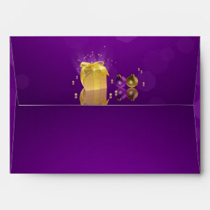 Golden Christmas Gift Box Envelopes