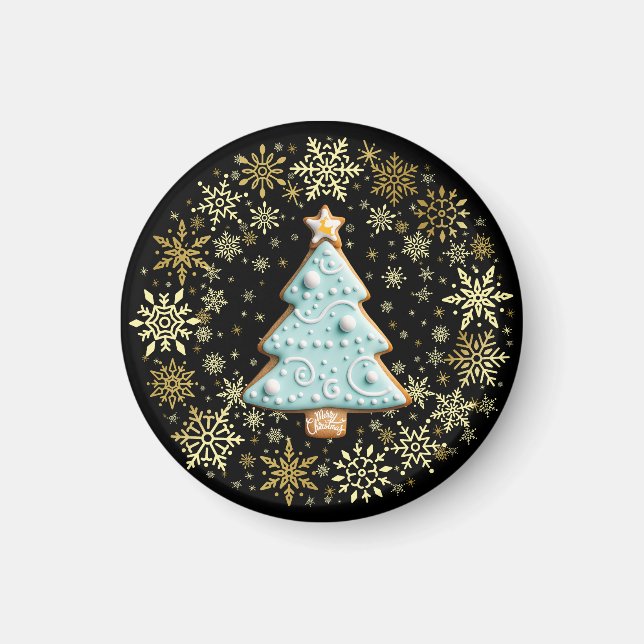 Golden Christmas, Gingerbread Cookie Magnet (Front)