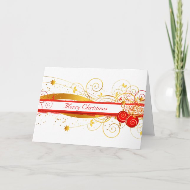 Golden  Christmas greeting card (Front)