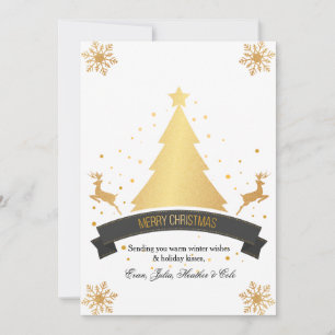 Golden Christmas Holiday Card