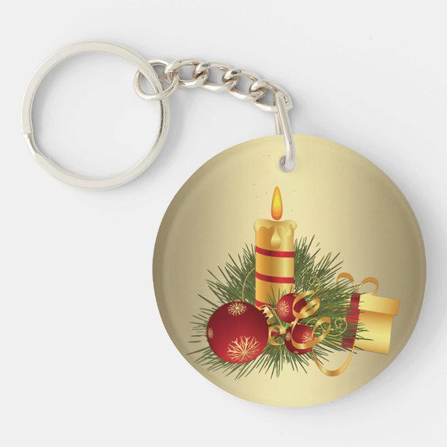 Golden Christmas Key Ring (Front)