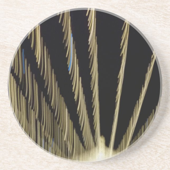 Golden Christmas lights Coaster (Front)