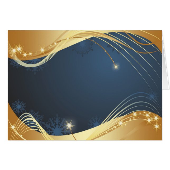 Golden Christmas motive with blue background... (Front Horizontal)