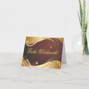 Golden Christmas motive with red background... Holiday Card