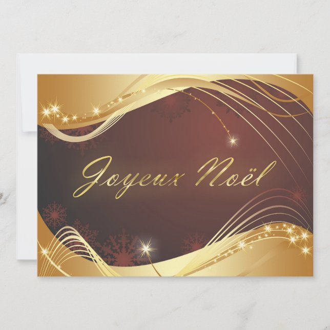 Golden Christmas motive with red background... Holiday Card (Front)