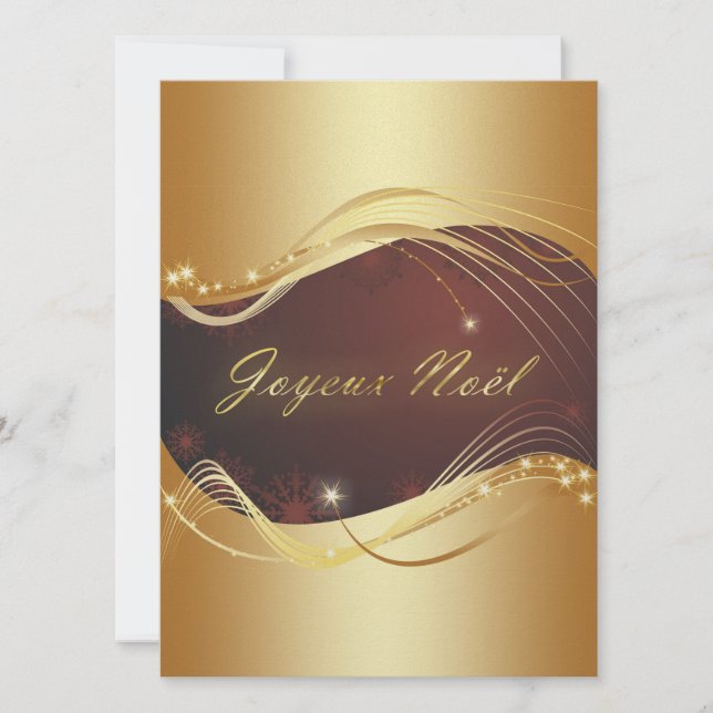 Golden Christmas motive with red background... Holiday Card (Front)