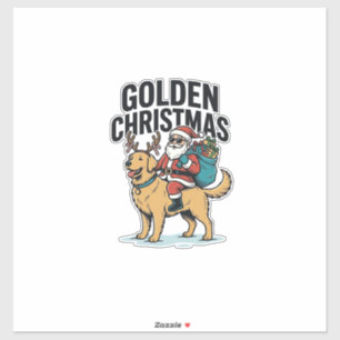 Golden Christmas Santa Riding Retriever Shirt Desi