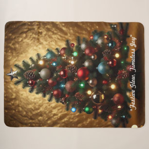 "Golden Christmas Shine" Sherpa Blanket