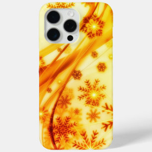 Golden Christmas Snowflakes iPhone 15 Pro Max Case