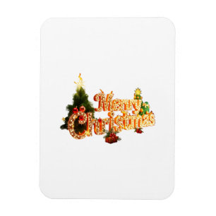 Golden Christmas Sparkle - Festive Tree Magnet