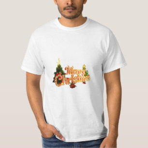 Golden Christmas Sparkle - Festive Tree T-Shirt