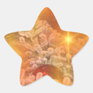 Golden Christmas Star Sticker