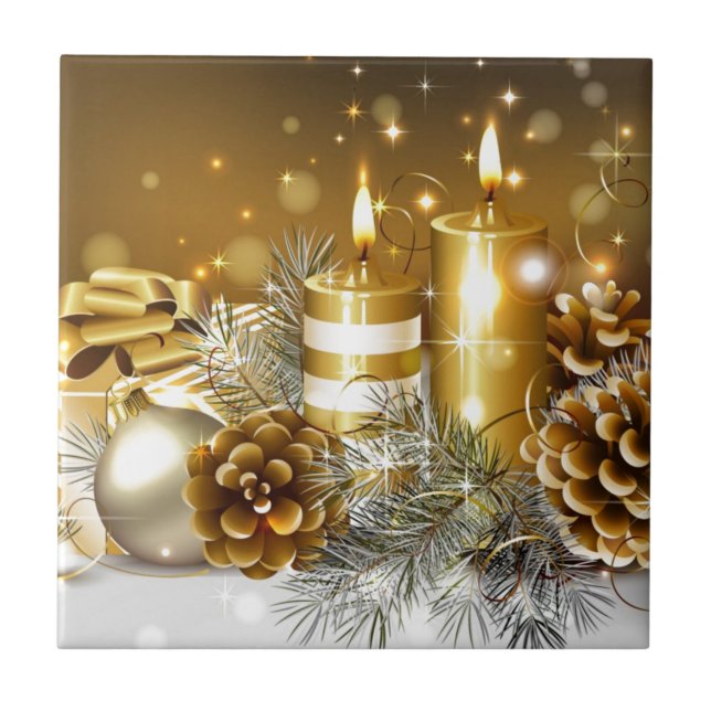 Golden Christmas Tile (Front)