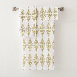 Golden Christmas Tree Bath Towel Set