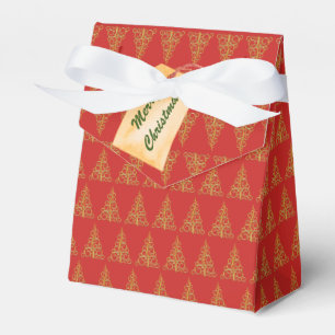 Golden Christmas Tree Favour Box