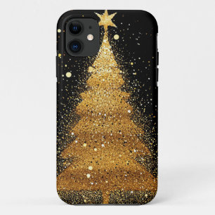 Golden Christmas tree Festive Aesthetic Design iPhone 11 Case