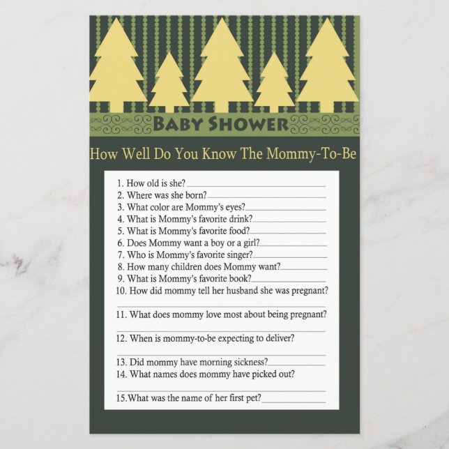 Golden Christmas Tree how well do you know game (Front)