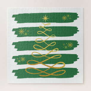 Golden Christmas tree Jigsaw Puzzle