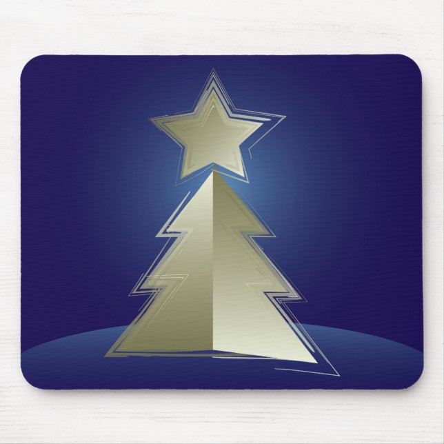 Golden Christmas tree Mouse Pad (Front)
