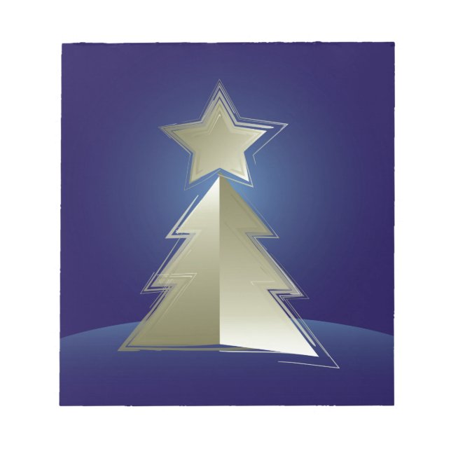 Golden Christmas tree Notepad (Front)