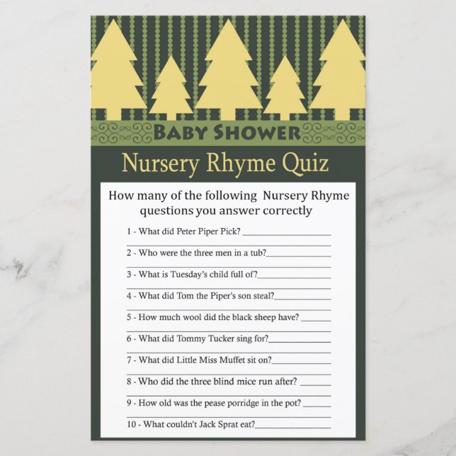 Golden Christmas Tree Nursery Rhyme Quiz game (Front)