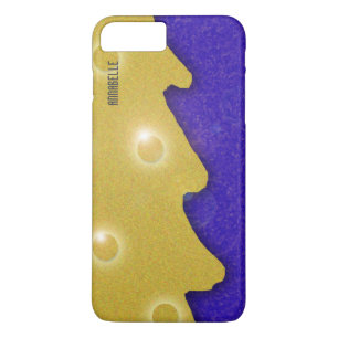 Golden Christmas Tree on Blue with Name iPhone 8 Plus/7 Plus Case