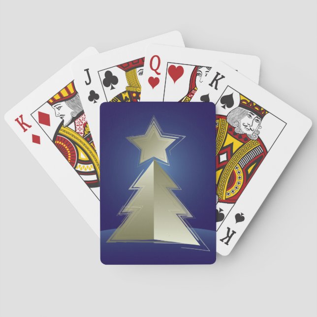 Golden Christmas tree Playing Cards (Back)