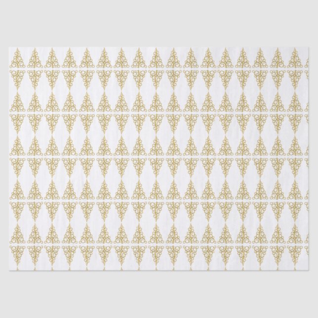 Golden Christmas Tree Tissue Paper (Front)