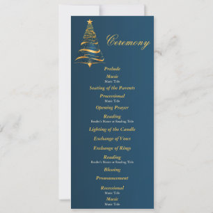 Golden Christmas Tree Wedding Ceremony Program