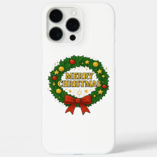 Golden Christmas Wreath – Festive Red Green Gold H iPhone 16 Pro Max Case