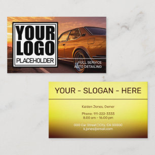  Golden Chrome Ombre Logo Car Photo Template Business Card