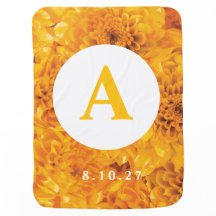 Golden Chrysanthemum Baby Blanket