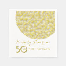 Golden Circle 50th Birthday Party Paper Napkins