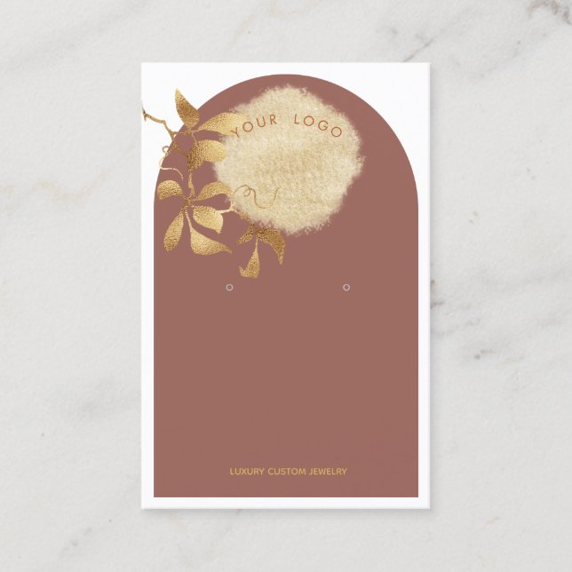 Golden Circle Branch Clay Arch Earring Display Business Card (Front)