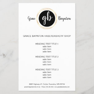 Golden circle, monogram logo flyer