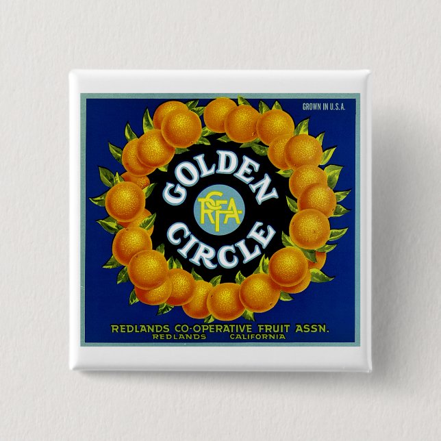 Golden Circle Oranges 15 Cm Square Badge (Front)