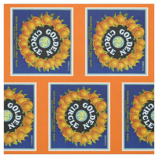 Golden Circle Oranges Fabric (Swatch)