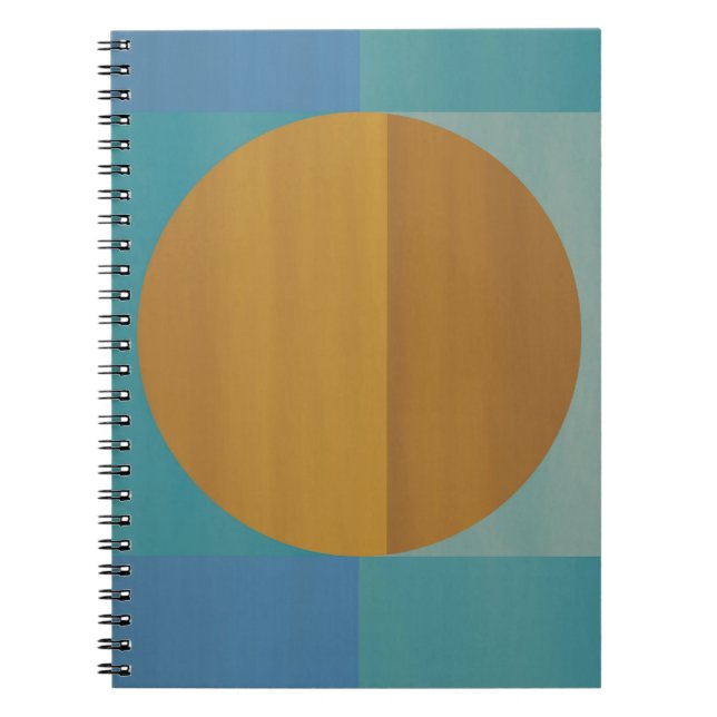 Golden Circle Teal Blue Geometric Notebook (Front)