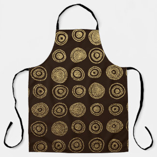 Golden Circles: Hand Drawn Pattern Apron