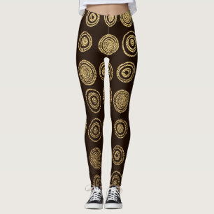 Golden Circles: Hand Drawn Pattern Leggings
