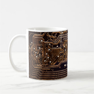 Golden circuit board. Electronic computer hardware Coffee Mug